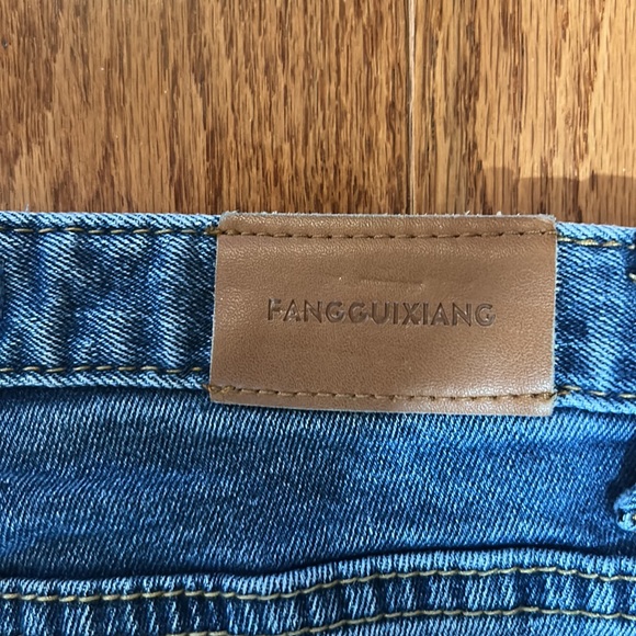 FANGGUIXIANG ANKLE LENGTH ROW HIM SKINNY MID RISE JEANS IN SIZE SMALL - Picture 6 of 7